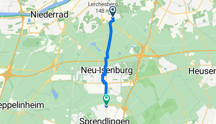 Sachsenhäuser Landwehrweg, Frankfurt am Main nach Frankfurter Straße, Dreieich