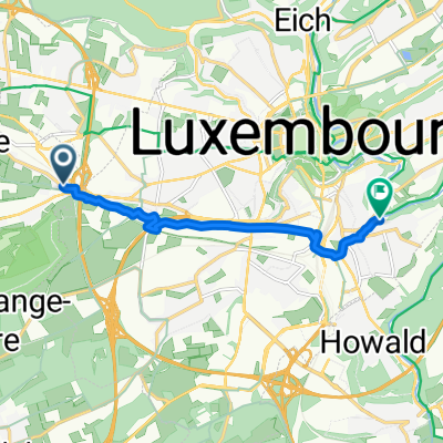 Rue de Luxembourg, Bertrange to Rue de l'Égalité, Luxembourg