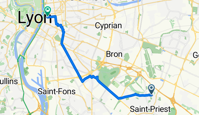 From Saint-Priest to Lyon