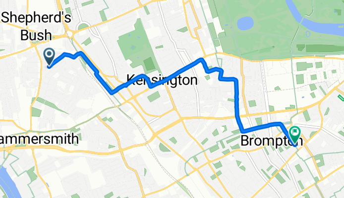 Melrose Gardens, London to Fulham Road, London