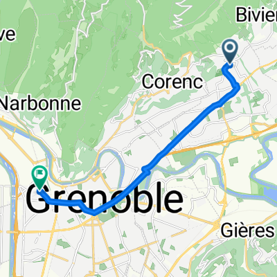 8 Allée de la Queyrassine, Meylan à 1–5 Rue du Vercors, Grenoble