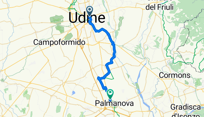 Via Bersaglio, Udine to Via Bassa di Mereto, Palmanova