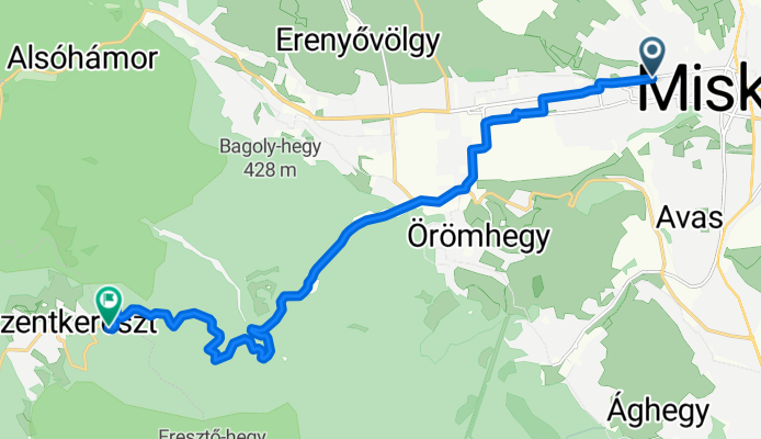 Kis-Hunyad utca, Miskolc - 2519-es mellékút, Bükkszentkereszt