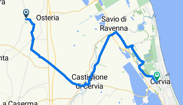 Via Cella, Ravenna a Piazzale Pellegrino Artusi, Cervia