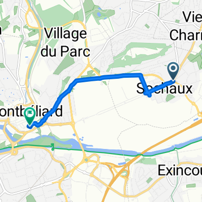 Avenue du Général Leclerc, Sochaux nach Rue de Belfort, Montbéliard
