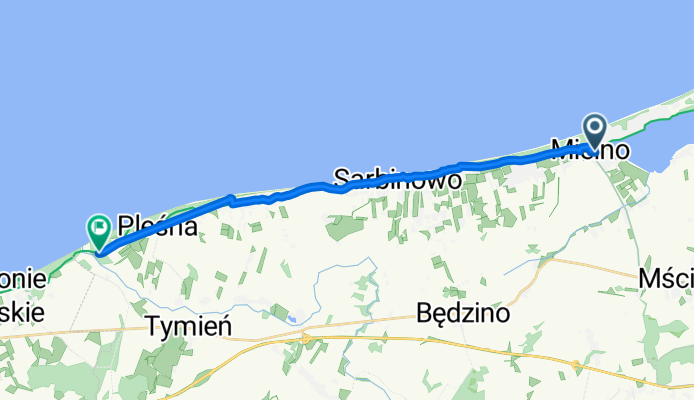 Północna, Mielno do Pleśna, Będzino