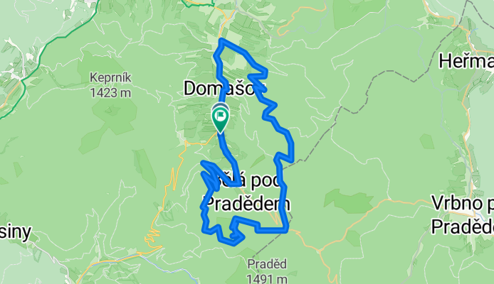Domašov, Bělá pod Pradědem až Domašov, Bělá pod Pradědem