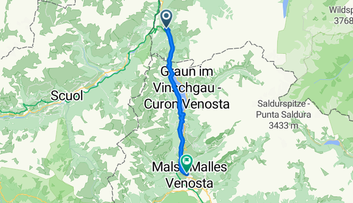 Nauders, Nauders nach Marktgasse, Mals