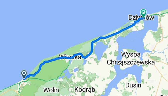 Bohaterów Warszawy, Międzyzdroje do Szosowa, Dziwnów