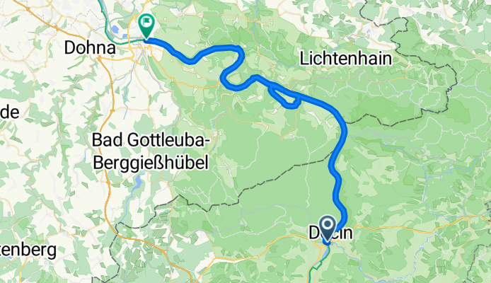 Route nach Pirna