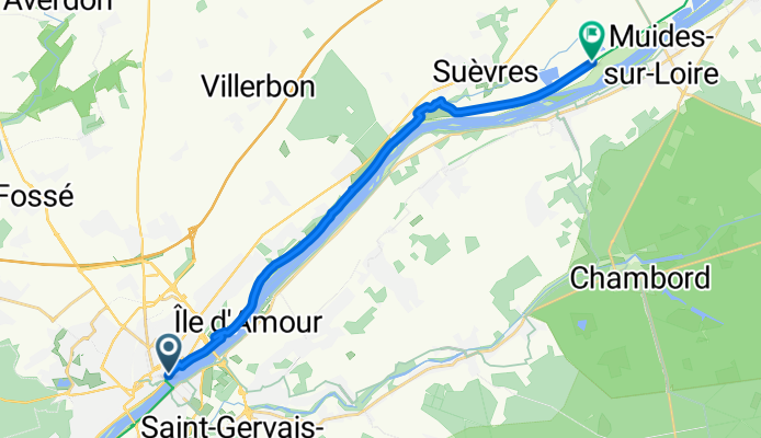 Rue Porte Bastille, Blois naar Levée de la Loire, Suèvres