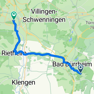Gartenstraße, Bad Dürrheim nach Münsterplatz, Villingen-Schwenningen