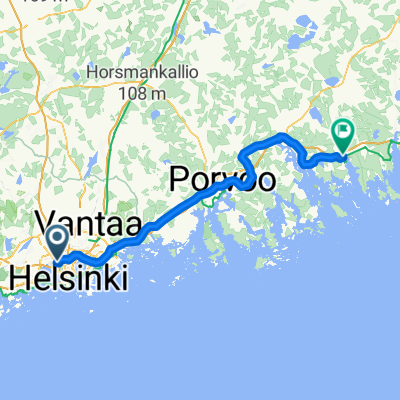koti-Loviisa 104km