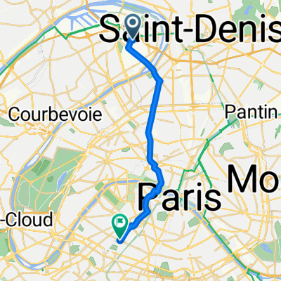 Avenue du Vieux Chemin de Saint-Denis, Gennevilliers à Rue de Vouillé, Paris