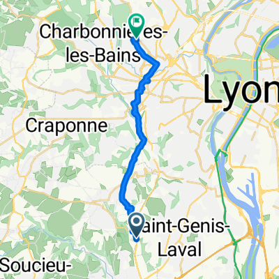 Route de Brignais, Saint-Genis-Laval à Avenue Guy-de-Collongue, Écully