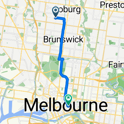 Shaftsbury St, Coburg to Bourke St, Melbourne