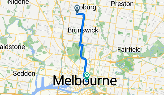 Shaftsbury St, Coburg to Bourke St, Melbourne