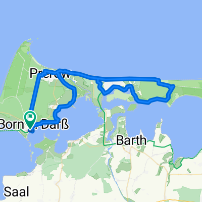 Wieck - Prerow - Zingst - Dreiländereck - Sundische Wiese - Pramort - Müggenburg - Zingst - Prerow, Seebrücke - Peters Kreuz - Wieck