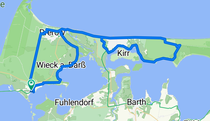 Wieck - Prerow - Zingst - Dreiländereck - Sundische Wiese - Pramort - Müggenburg - Zingst - Prerow, Seebrücke - Peters Kreuz - Wieck