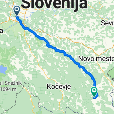 Route to Črnomelj