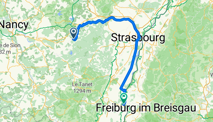 Rue de Bertrambois, Cirey-sur-Vezouze nach Waldstraße, Breisach am Rhein