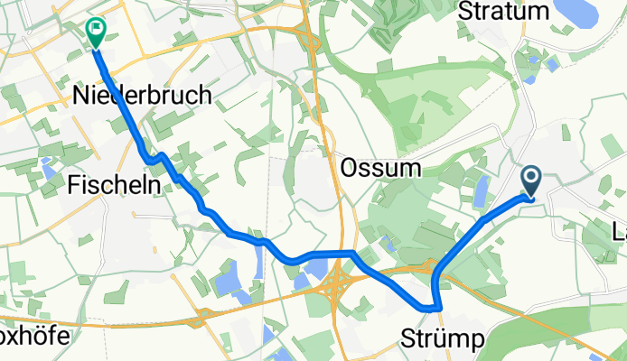 Hauptstraße, Meerbusch nach Oberdießemer Straße, Krefeld