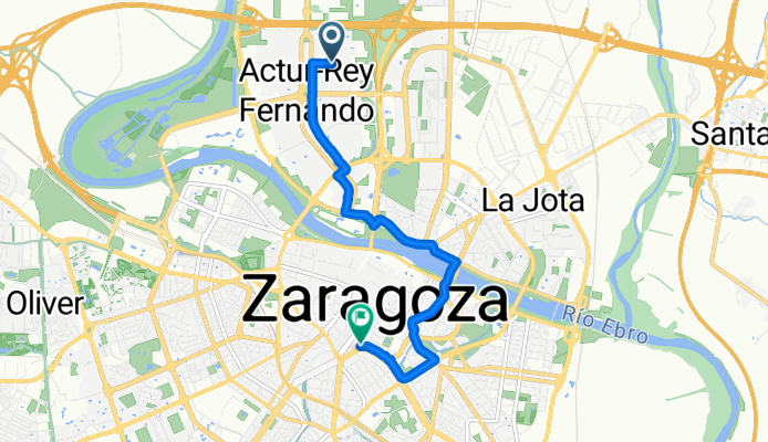 Calle Cineasta Adolfo Aznar, Zaragoza a Plaza de Aragón, Zaragoza