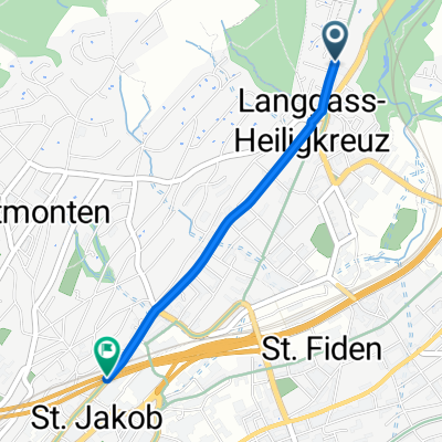 Bruggwaldstrasse, St. Gallen nach St Jakob Strasse, St. Gallen