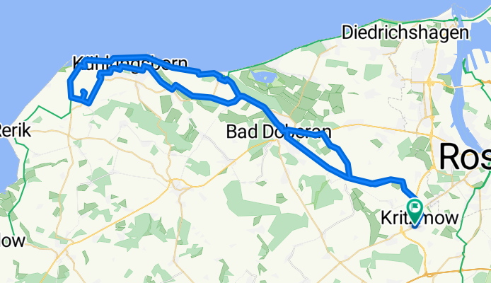 Kritzmow - Klein Schwaß - Bartenshagen - Bad Doberan - Bollhagen - Kühlungsborn - Bastorf -  Kägsdorf - Kühlungsborn - Bad Doberan - Parkentin - Kritzmow