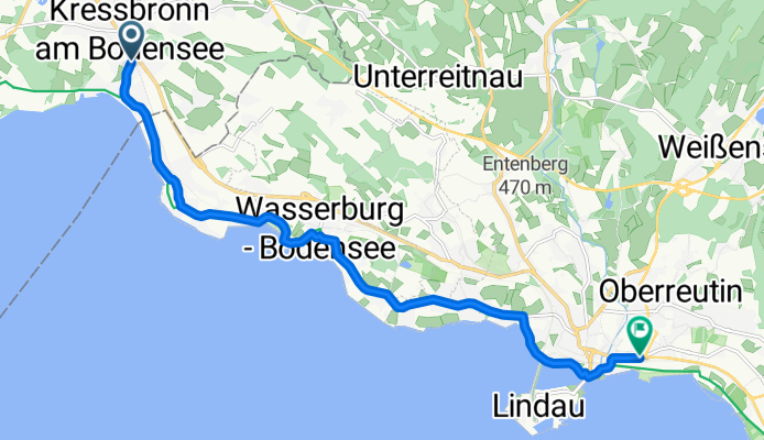 Hauptstraße, Kressbronn am Bodensee nach Bregenzer Straße, Lindau (Bodensee)