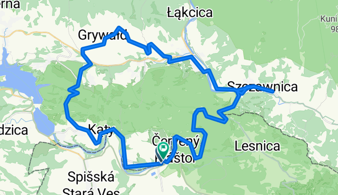 Route zu Sromowce Niżne