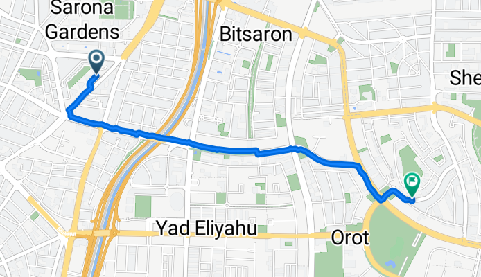 Route from Arania Osvaldo Street
