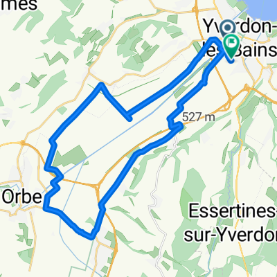 Rue des Jordils, Yverdon-les-Bains à Rue de Rhodes, Yverdon-les-Bains