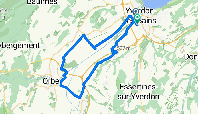 Rue des Jordils, Yverdon-les-Bains à Rue de Rhodes, Yverdon-les-Bains