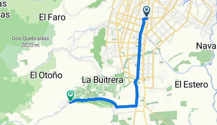 De Calle # 36B-20 a La Voragine Inicio de ruta