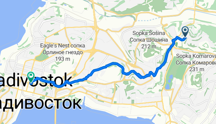 От Луговая улица до Океанский проспект