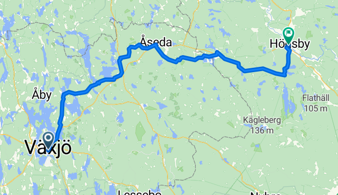 Storgatan, Växjö to Kyrkogatan, Högsby