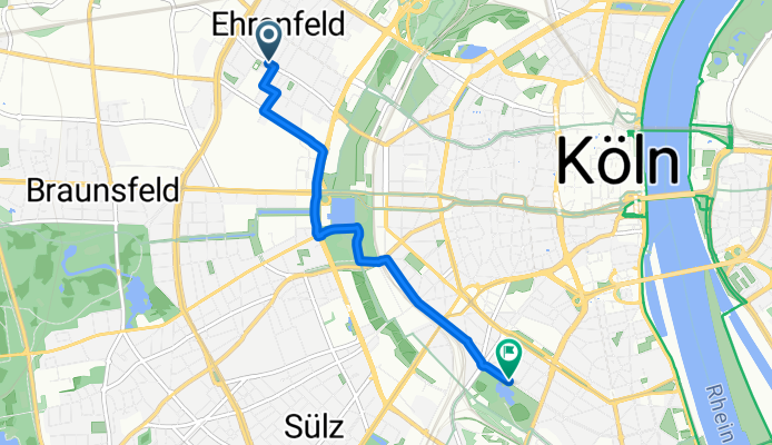 De Neptunplatz à Overstolzenstraße