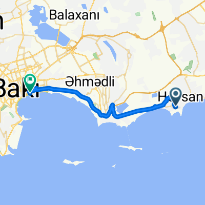 Route in Baku - from Hovan to Bulvar