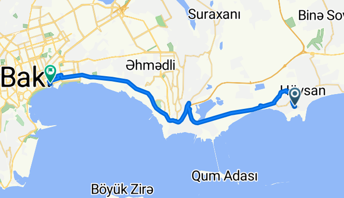 Route in Baku - from Hovan to Bulvar