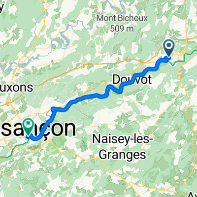 Rue de Champvans, Baume-les-Dames nach Grande Rue 145 Via Francigena, Besançon