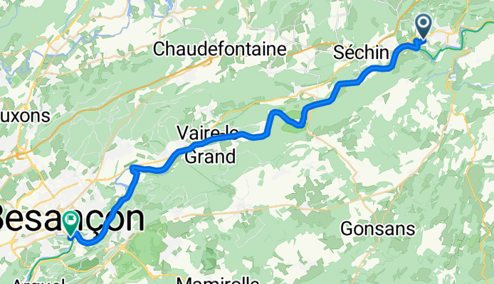 Rue de Champvans, Baume-les-Dames nach Grande Rue 145 Via Francigena, Besançon