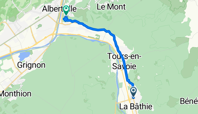Rue Antoine Favre, La Bâthie à Rue du Sénat de Savoie, Albertville
