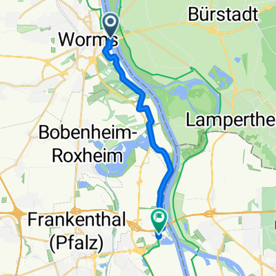 Rheinstraße, Worms nach Muldenweg, Ludwigshafen am Rhein