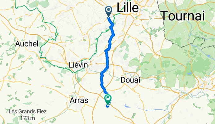 Rue du Général de Gaulle, Hallennes-lez-Haubourdin naar Rue de Sailly, Boiry-Notre-Dame