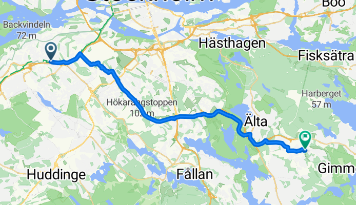 Broddgränd to Myggdalsvägen