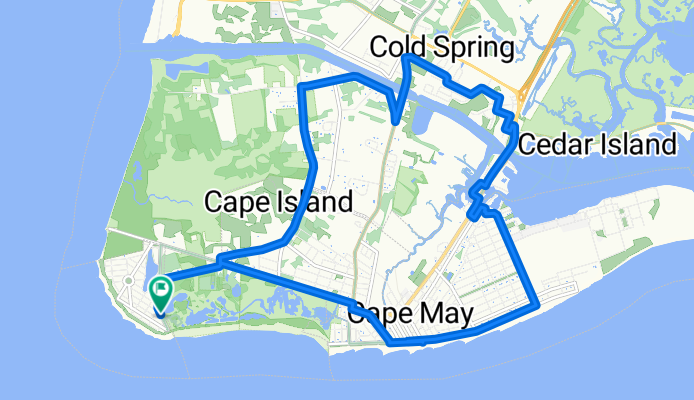 Route in Cape May Point