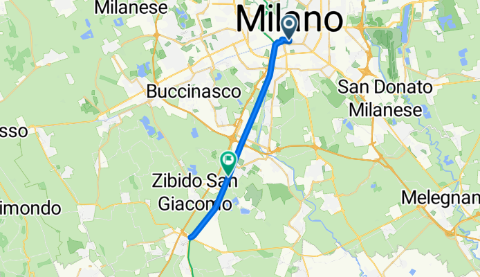 Via San Martino, Milan to Via Alzaia Naviglio Pavese, Zibido San Giacomo