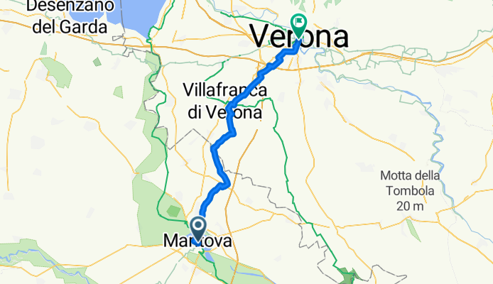 Piazza Martiri di Belfiore, Mantova to Via Daniele Manin, Verona