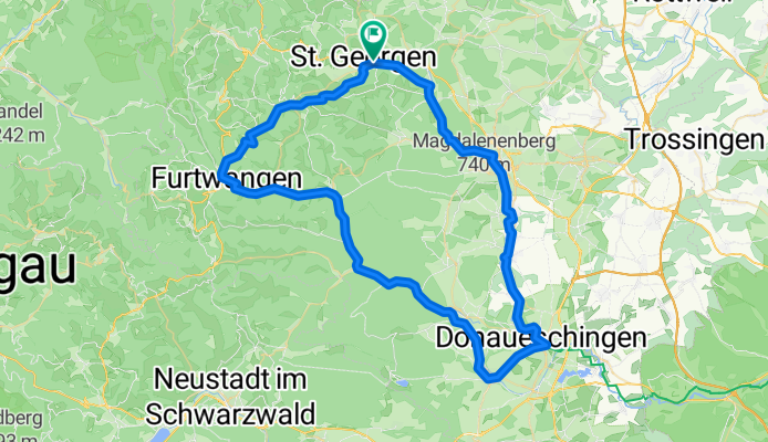 Donaueschingen– Groppertal cycle path loop from St. Georgen(Schwarzw)
